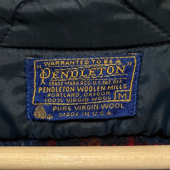 Pendleton 100% wool blue plaid buttton down fall/winter shirt - Picture 3 of 6